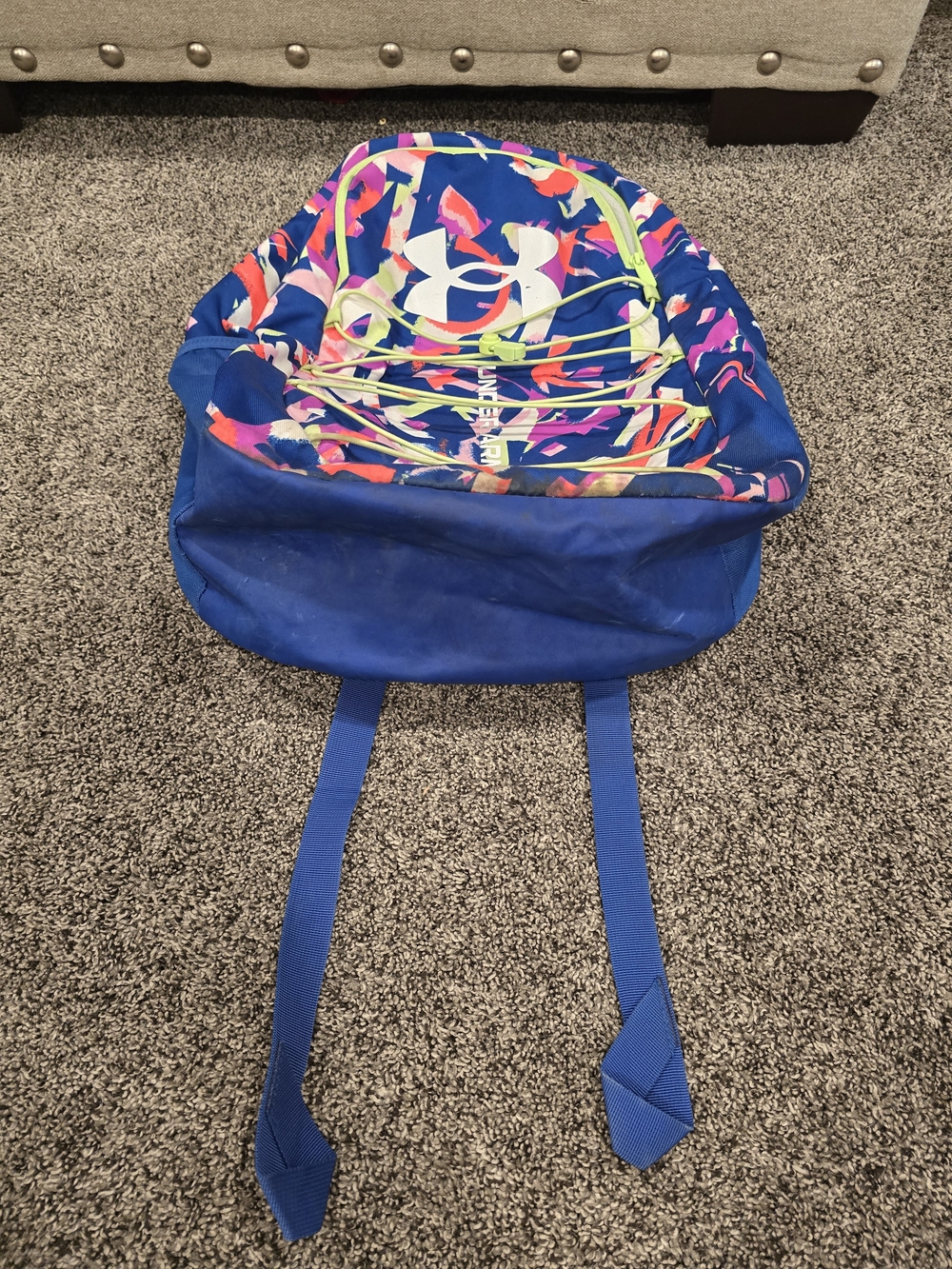 Under Armour Royal Blue Abstract Print Drawstring Backpack